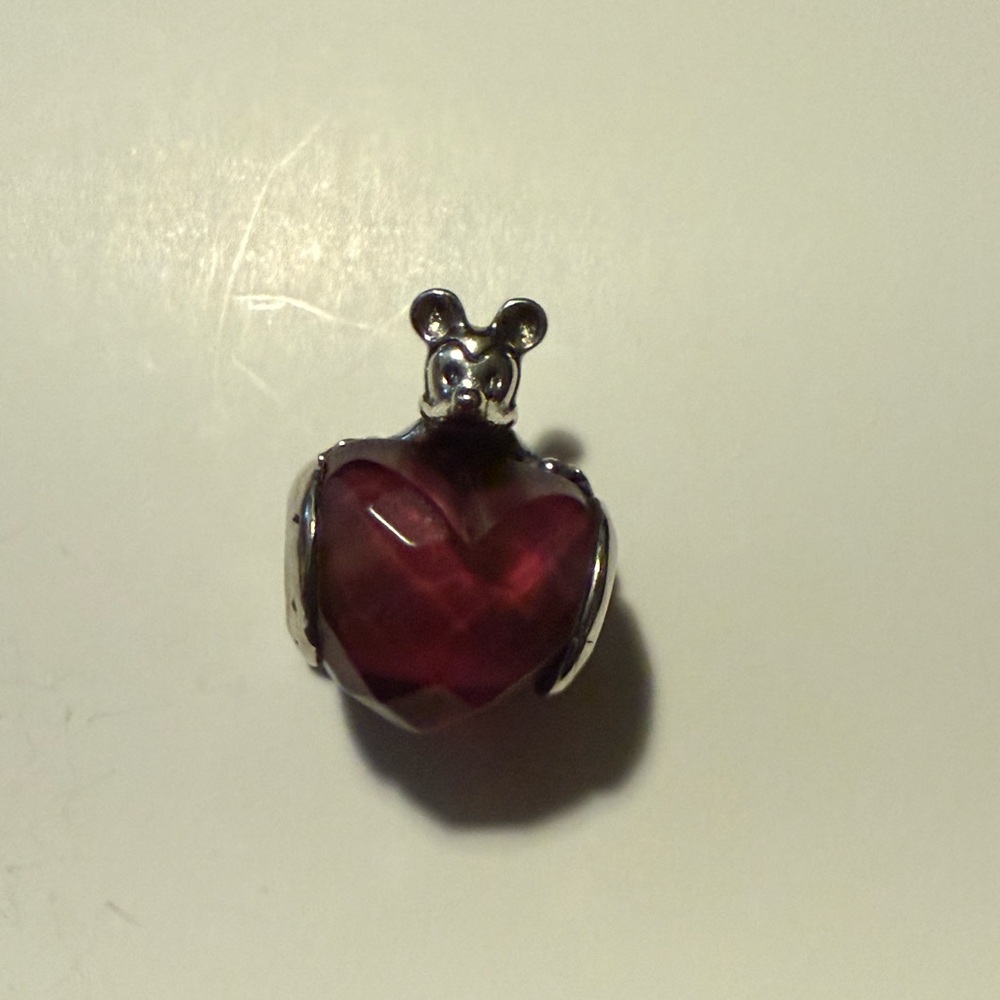 Disney Mickey Mouse & Red Love Heart Charm
